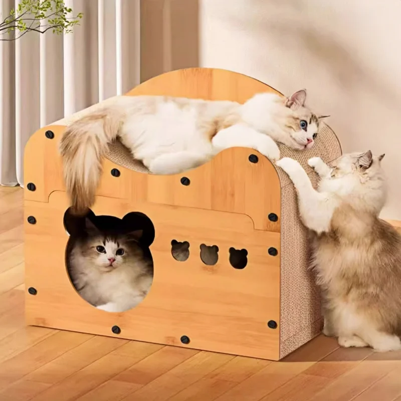 Multi-Function Cat Scratcher Box & Condo