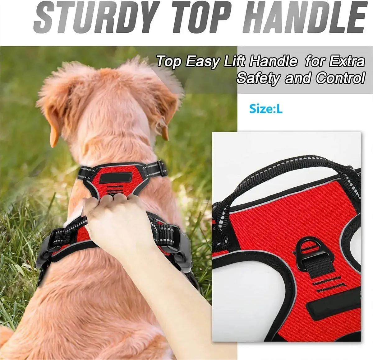 No-Pull Reflective Dog Harness with Handle - Image 4